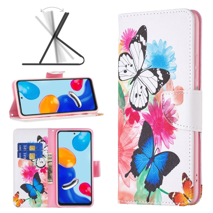 Estuche para teléfono de cuero con patrón de dibujo coloreado, For Xiaomi Redmi Note 11 International Version