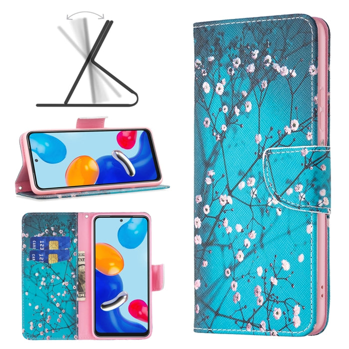 Estuche para teléfono de cuero con patrón de dibujo coloreado, For Xiaomi Redmi Note 11 International Version
