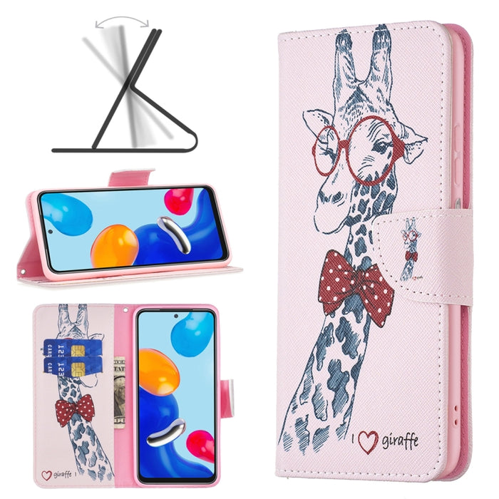 Estuche para teléfono de cuero con patrón de dibujo coloreado, For Xiaomi Redmi Note 11 International Version