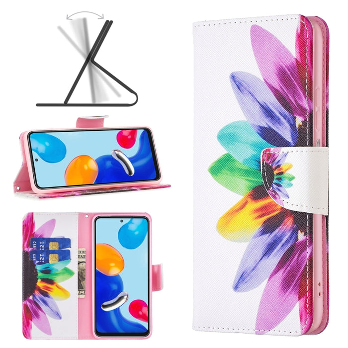 Estuche para teléfono de cuero con patrón de dibujo coloreado, For Xiaomi Redmi Note 11 International Version