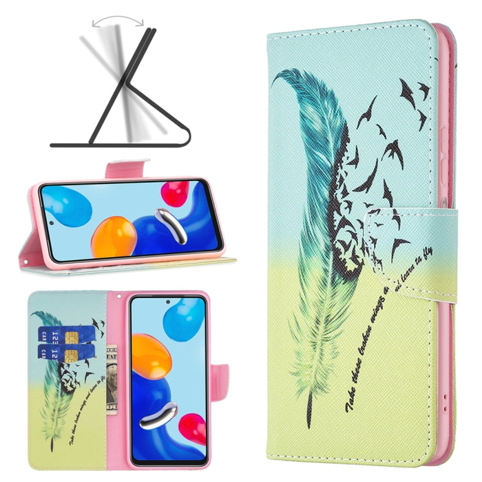Estuche para teléfono de cuero con patrón de dibujo coloreado, For Xiaomi Redmi Note 11 International Version