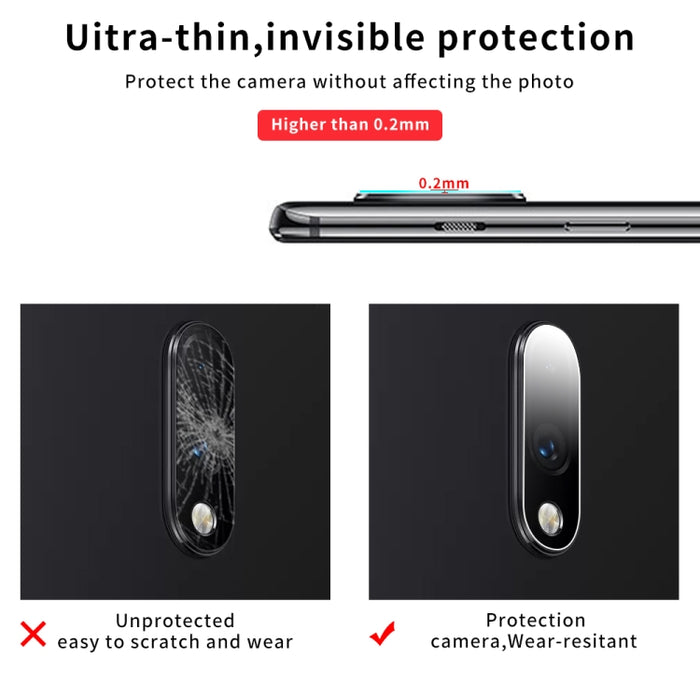 Protector de lente de cámara trasera transparente 9D Película de vidrio templado