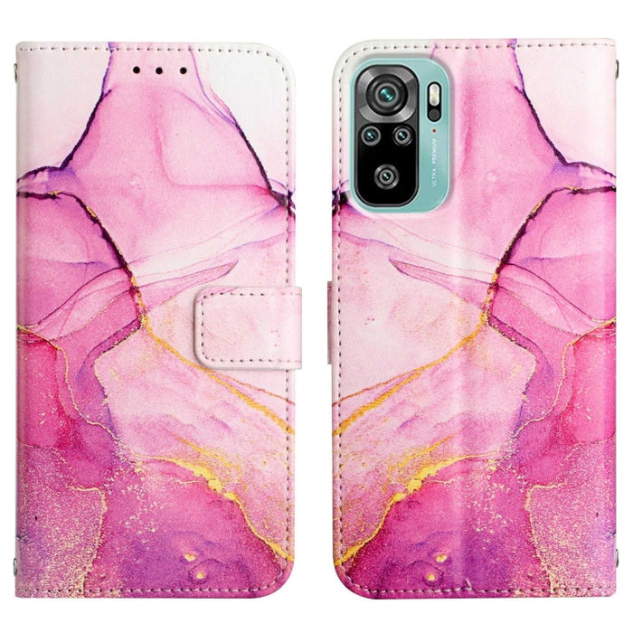 PT003 Estuche para teléfono de cuero con tapa y patrón de mármol, For Xiaomi Redmi Note 10 4G / Note 10s, For Xiaomi Redmi Note 10 Pro / Note 10 Pro Max, For Xiaomi Poco M2 / Redmi 9, For Xiaomi Redmi 9A / Redmi 9i India / Redmi 9AT                    ...