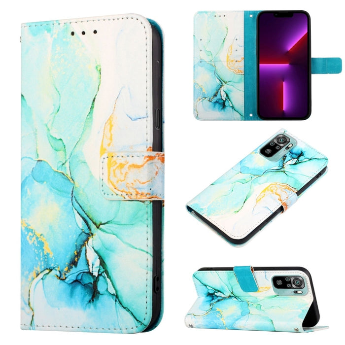 PT003 Estuche para teléfono de cuero con tapa y patrón de mármol, For Xiaomi Redmi Note 10 4G / Note 10s, For Xiaomi Redmi Note 10 Pro / Note 10 Pro Max, For Xiaomi Poco M2 / Redmi 9, For Xiaomi Redmi 9A / Redmi 9i India / Redmi 9AT                    ...