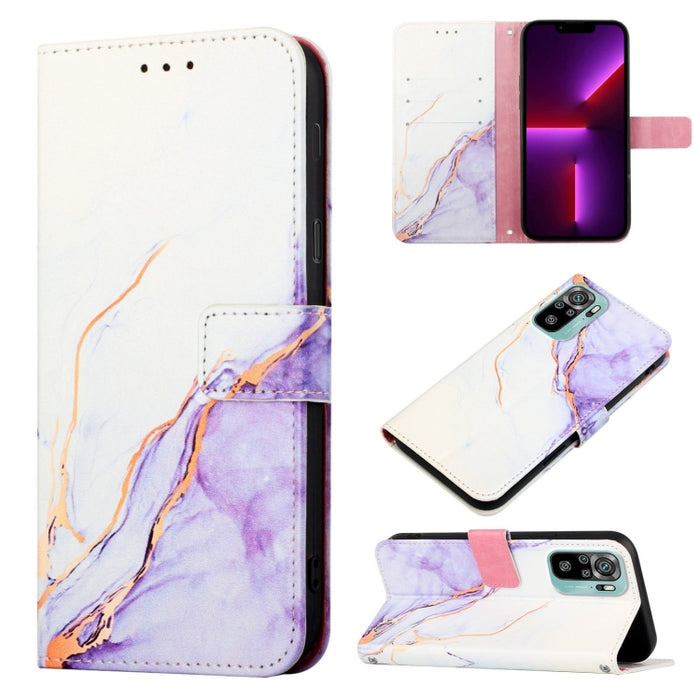 PT003 Estuche para teléfono de cuero con tapa y patrón de mármol, For Xiaomi Redmi Note 10 4G / Note 10s, For Xiaomi Redmi Note 10 Pro / Note 10 Pro Max, For Xiaomi Poco M2 / Redmi 9, For Xiaomi Redmi 9A / Redmi 9i India / Redmi 9AT                    ...