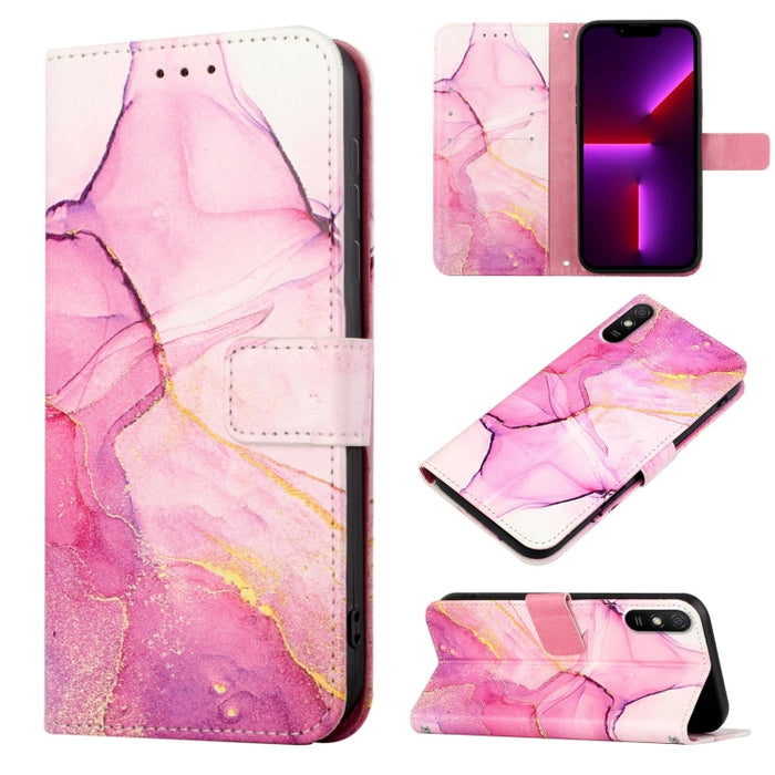 PT003 Estuche para teléfono de cuero con tapa y patrón de mármol, For Xiaomi Redmi Note 10 4G / Note 10s, For Xiaomi Redmi Note 10 Pro / Note 10 Pro Max, For Xiaomi Poco M2 / Redmi 9, For Xiaomi Redmi 9A / Redmi 9i India / Redmi 9AT                    ...