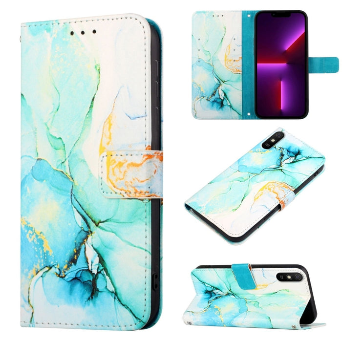 PT003 Estuche para teléfono de cuero con tapa y patrón de mármol, For Xiaomi Redmi Note 10 4G / Note 10s, For Xiaomi Redmi Note 10 Pro / Note 10 Pro Max, For Xiaomi Poco M2 / Redmi 9, For Xiaomi Redmi 9A / Redmi 9i India / Redmi 9AT                    ...