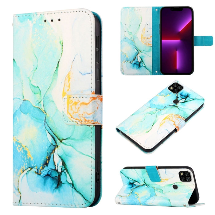 PT003 Estuche para teléfono de cuero con tapa y patrón de mármol, For Xiaomi Redmi Note 10 4G / Note 10s, For Xiaomi Redmi Note 10 Pro / Note 10 Pro Max, For Xiaomi Poco M2 / Redmi 9, For Xiaomi Redmi 9A / Redmi 9i India / Redmi 9AT                    ...