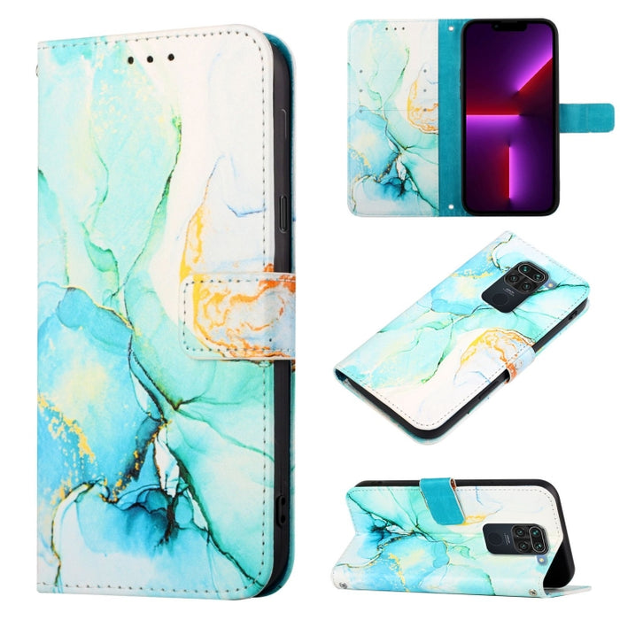PT003 Estuche para teléfono de cuero con tapa y patrón de mármol, For Xiaomi Redmi Note 10 4G / Note 10s, For Xiaomi Redmi Note 10 Pro / Note 10 Pro Max, For Xiaomi Poco M2 / Redmi 9, For Xiaomi Redmi 9A / Redmi 9i India / Redmi 9AT                    ...