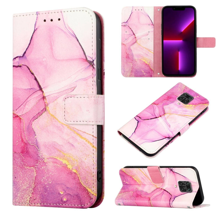 PT003 Estuche para teléfono de cuero con tapa y patrón de mármol, For Xiaomi Redmi Note 10 4G / Note 10s, For Xiaomi Redmi Note 10 Pro / Note 10 Pro Max, For Xiaomi Poco M2 / Redmi 9, For Xiaomi Redmi 9A / Redmi 9i India / Redmi 9AT                    ...