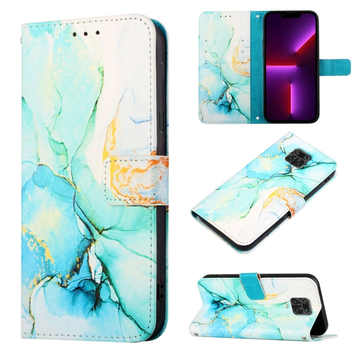 PT003 Estuche para teléfono de cuero con tapa y patrón de mármol, For Xiaomi Redmi Note 10 4G / Note 10s, For Xiaomi Redmi Note 10 Pro / Note 10 Pro Max, For Xiaomi Poco M2 / Redmi 9, For Xiaomi Redmi 9A / Redmi 9i India / Redmi 9AT                    ...