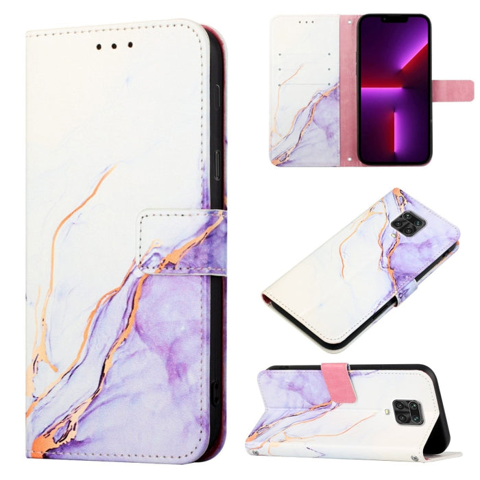 PT003 Estuche para teléfono de cuero con tapa y patrón de mármol, For Xiaomi Redmi Note 10 4G / Note 10s, For Xiaomi Redmi Note 10 Pro / Note 10 Pro Max, For Xiaomi Poco M2 / Redmi 9, For Xiaomi Redmi 9A / Redmi 9i India / Redmi 9AT                    ...