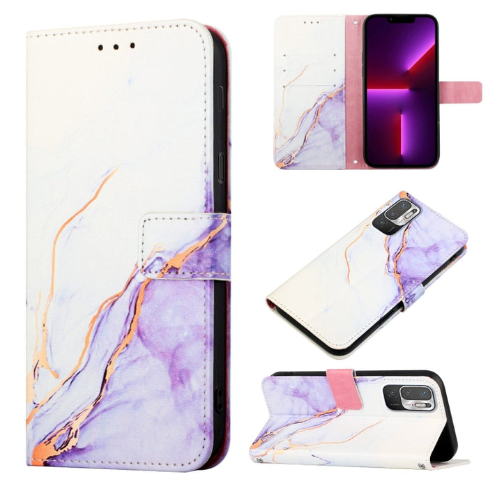 PT003 Estuche para teléfono de cuero con tapa y patrón de mármol, For Xiaomi Redmi Note 10 4G / Note 10s, For Xiaomi Redmi Note 10 Pro / Note 10 Pro Max, For Xiaomi Poco M2 / Redmi 9, For Xiaomi Redmi 9A / Redmi 9i India / Redmi 9AT                    ...