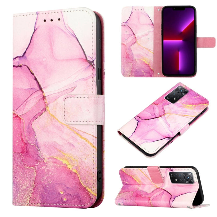 PT003 Estuche para teléfono de cuero con tapa y patrón de mármol, For Xiaomi Redmi Note 10 4G / Note 10s, For Xiaomi Redmi Note 10 Pro / Note 10 Pro Max, For Xiaomi Poco M2 / Redmi 9, For Xiaomi Redmi 9A / Redmi 9i India / Redmi 9AT                    ...
