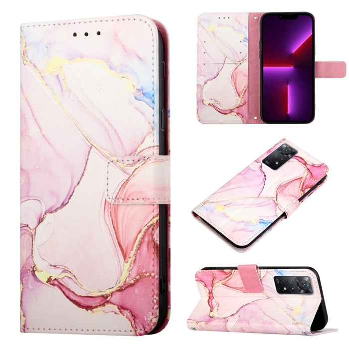 PT003 Estuche para teléfono de cuero con tapa y patrón de mármol, For Xiaomi Redmi Note 10 4G / Note 10s, For Xiaomi Redmi Note 10 Pro / Note 10 Pro Max, For Xiaomi Poco M2 / Redmi 9, For Xiaomi Redmi 9A / Redmi 9i India / Redmi 9AT                    ...