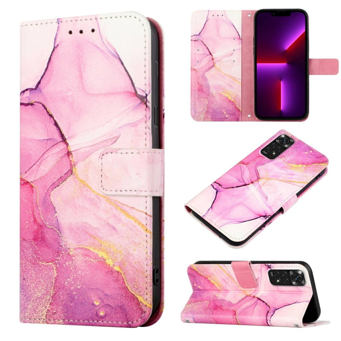 PT003 Estuche para teléfono de cuero con tapa y patrón de mármol, For Xiaomi Redmi Note 10 4G / Note 10s, For Xiaomi Redmi Note 10 Pro / Note 10 Pro Max, For Xiaomi Poco M2 / Redmi 9, For Xiaomi Redmi 9A / Redmi 9i India / Redmi 9AT                    ...