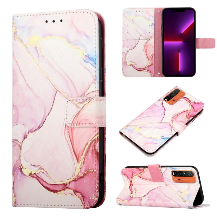 PT003 Estuche para teléfono de cuero con tapa y patrón de mármol, For Xiaomi Redmi Note 10 4G / Note 10s, For Xiaomi Redmi Note 10 Pro / Note 10 Pro Max, For Xiaomi Poco M2 / Redmi 9, For Xiaomi Redmi 9A / Redmi 9i India / Redmi 9AT                    ...