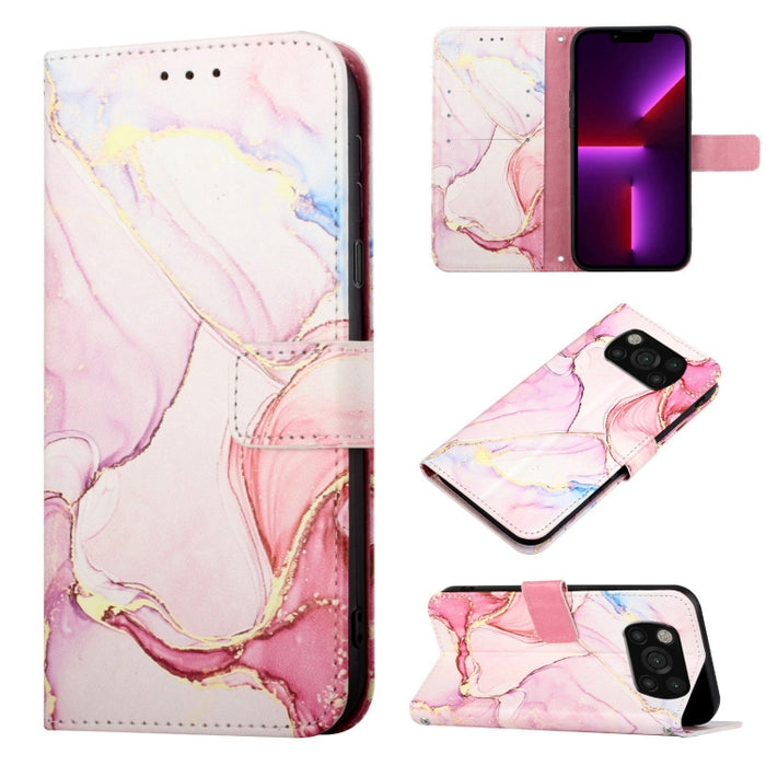 PT003 Estuche para teléfono de cuero con tapa y patrón de mármol, For Xiaomi Redmi Note 10 4G / Note 10s, For Xiaomi Redmi Note 10 Pro / Note 10 Pro Max, For Xiaomi Poco M2 / Redmi 9, For Xiaomi Redmi 9A / Redmi 9i India / Redmi 9AT                    ...
