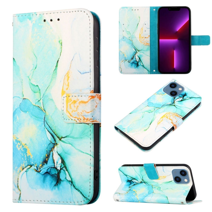 PT003 Estuche para teléfono de cuero con tapa y patrón de mármol