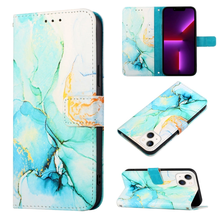 PT003 Estuche para teléfono de cuero con tapa y patrón de mármol