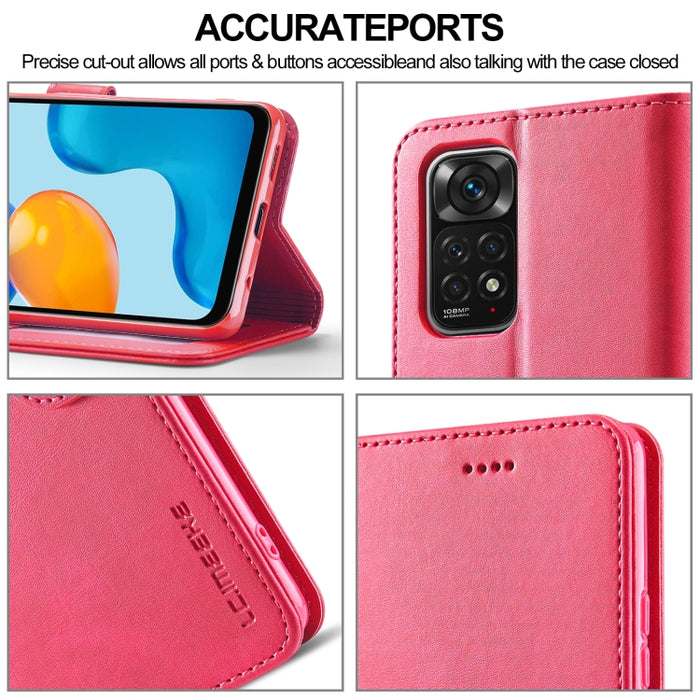 LC.IMEEKE Estuche para teléfono de cuero con textura de becerro, For Xiaomi Redmi Note 11/11S, For Xiaomi Redmi Note 11 Pro International Version, For Xiaomi Redmi Note 11/11S International Version, For Xiaomi Redmi Note 11 International Version