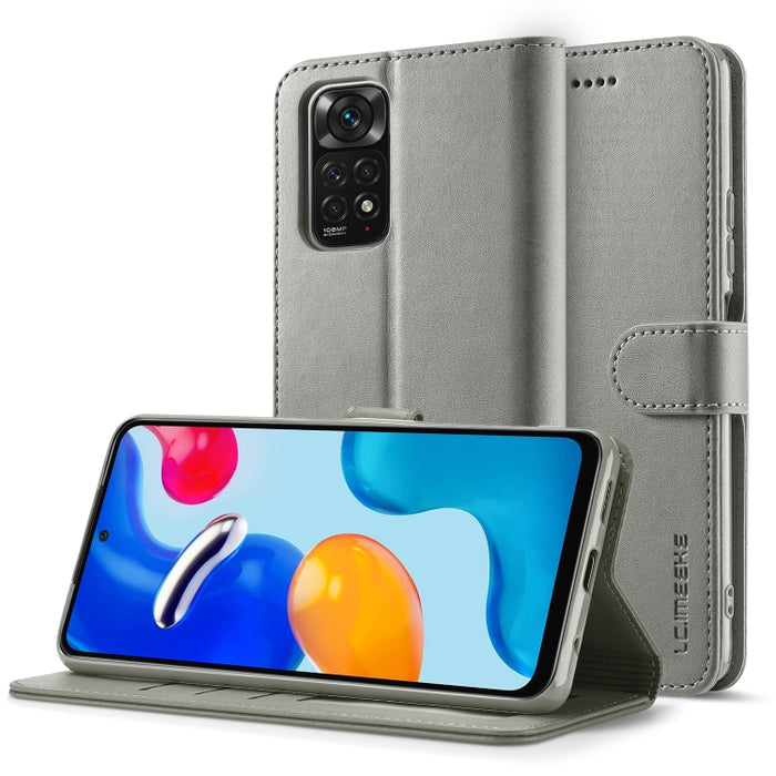 LC.IMEEKE Estuche para teléfono de cuero con textura de becerro, For Xiaomi Redmi Note 11/11S, For Xiaomi Redmi Note 11 Pro International Version, For Xiaomi Redmi Note 11/11S International Version, For Xiaomi Redmi Note 11 International Version