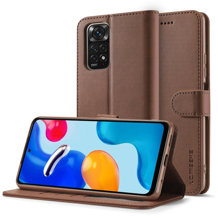 LC.IMEEKE Estuche para teléfono de cuero con textura de becerro, For Xiaomi Redmi Note 11/11S, For Xiaomi Redmi Note 11 Pro International Version, For Xiaomi Redmi Note 11/11S International Version, For Xiaomi Redmi Note 11 International Version