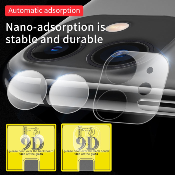 Paquetes de combinación de película de vidrio templado protector de lente de cámara trasera transparente 9D