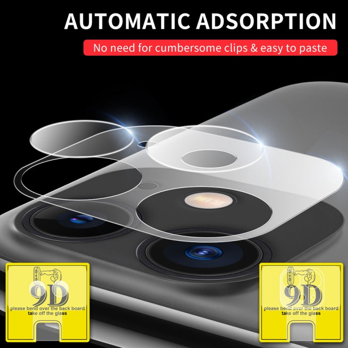 Paquetes de combinación de película de vidrio templado protector de lente de cámara trasera transparente 9D