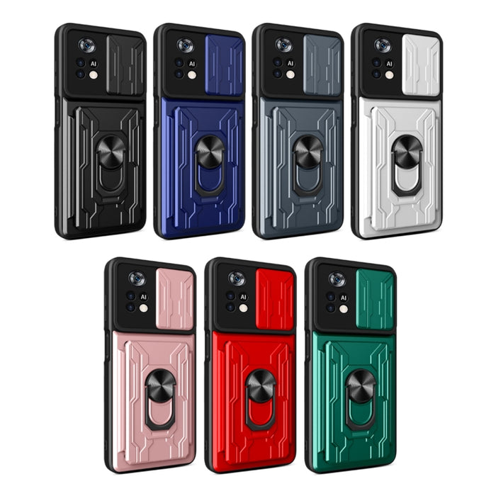 Funda deslizante para teléfono Camshield TPU+PC con ranura para tarjeta, For Xiaomi Poco X4 Pro 5G