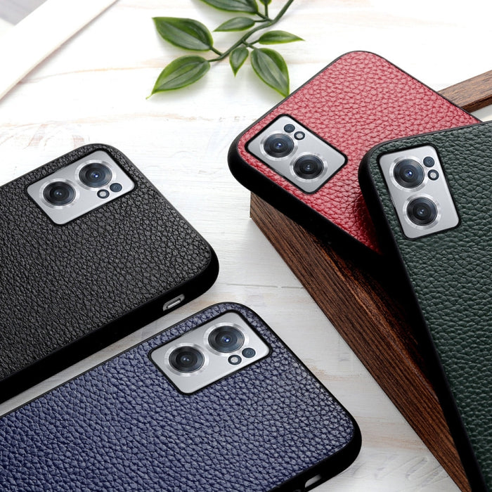 Estuche para teléfono de cuero genuino con textura de litchi, For OnePlus Nord CE 2 5G, For Xiaomi Redmi K40S 5G, For Xiaomi Redmi K50/K50 Pro Fine Hole Version, For Huawei nova 9 SE Fine Hole Version