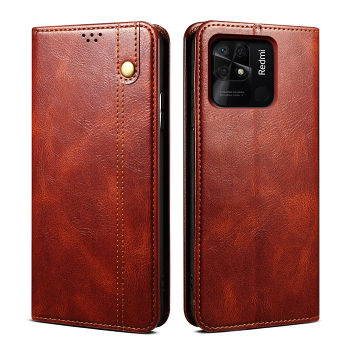 Caja de teléfono de cuero con textura de caballo loco de cera de aceite, For OPPO A96 5G / Reno7 Z 5G, For Google Pixel 7 Pro 5G, For Google Pixel 7 5G, For Huawei nova 9 SE, For Xiaomi Redmi 10C, For Samsung Galaxy A23 5G, For Xiaomi Poco X4 Pro 5G