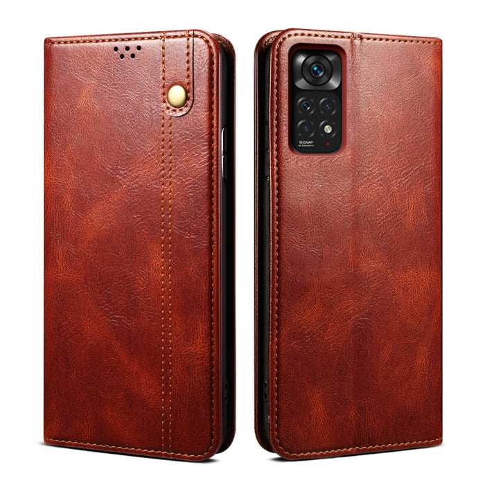 Caja de teléfono de cuero con textura de caballo loco de cera de aceite, For OPPO A96 5G / Reno7 Z 5G, For Google Pixel 7 Pro 5G, For Google Pixel 7 5G, For Huawei nova 9 SE, For Xiaomi Redmi 10C, For Samsung Galaxy A23 5G, For Xiaomi Poco X4 Pro 5G
