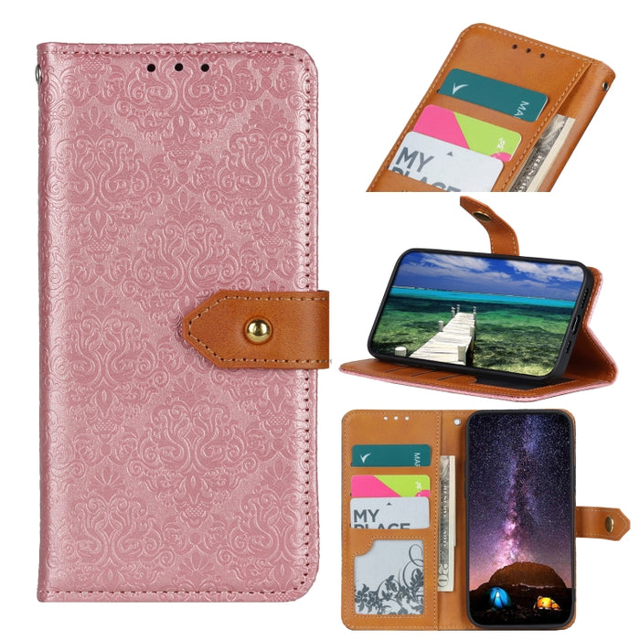 Estuche para teléfono de cuero en relieve floral europeo, For Xiaomi Poco M4 Pro 4G