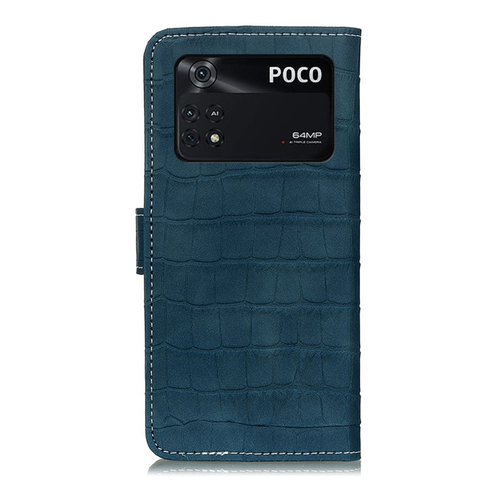 Caja de teléfono de cuero con tapa horizontal de textura de cocodrilo magnético, For Xiaomi Poco M4 Pro 4G