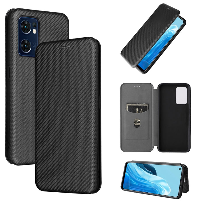 Caja de teléfono de cuero magnético con textura de fibra de carbono, For OPPO Find X5 Lite, For OPPO Realme 9 Pro, For Xiaomi Redmi Note 11 4G / Note 11S 4G, For Nokia G11 / G21