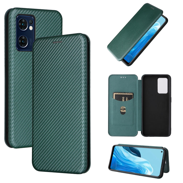 Caja de teléfono de cuero magnético con textura de fibra de carbono, For OPPO Find X5 Lite, For OPPO Realme 9 Pro, For Xiaomi Redmi Note 11 4G / Note 11S 4G, For Nokia G11 / G21
