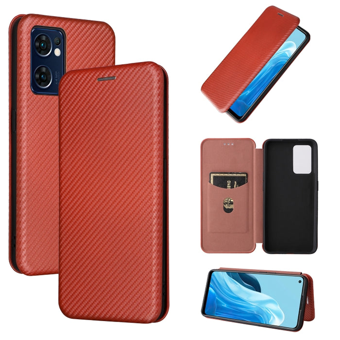 Caja de teléfono de cuero magnético con textura de fibra de carbono, For OPPO Find X5 Lite, For OPPO Realme 9 Pro, For Xiaomi Redmi Note 11 4G / Note 11S 4G, For Nokia G11 / G21