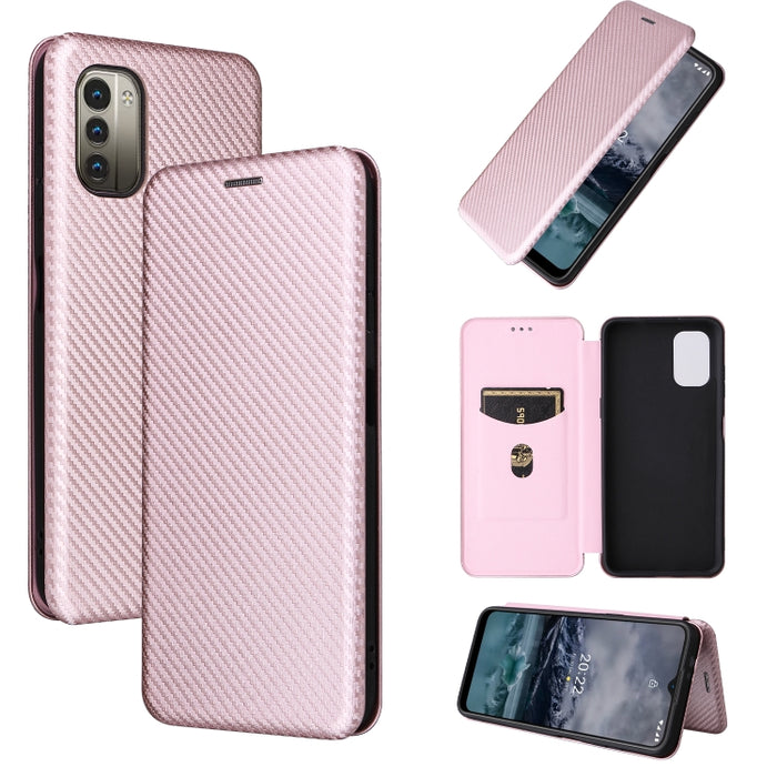 Caja de teléfono de cuero magnético con textura de fibra de carbono, For OPPO Find X5 Lite, For OPPO Realme 9 Pro, For Xiaomi Redmi Note 11 4G / Note 11S 4G, For Nokia G11 / G21