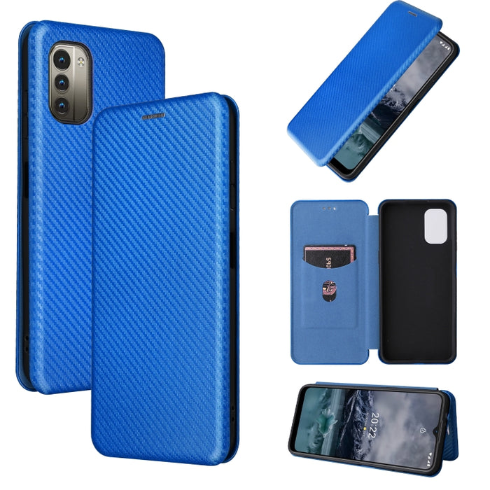 Caja de teléfono de cuero magnético con textura de fibra de carbono, For OPPO Find X5 Lite, For OPPO Realme 9 Pro, For Xiaomi Redmi Note 11 4G / Note 11S 4G, For Nokia G11 / G21