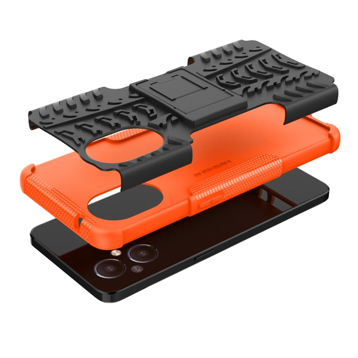 Funda para teléfono TPU+PC a prueba de golpes con textura de neumático con soporte, For OnePlus Nord N20 5G, For Samsung Galaxy A73 5G, For Samsung Galaxy A23, For Xiaomi Redmi Note 11S 4G International Version                                          ...