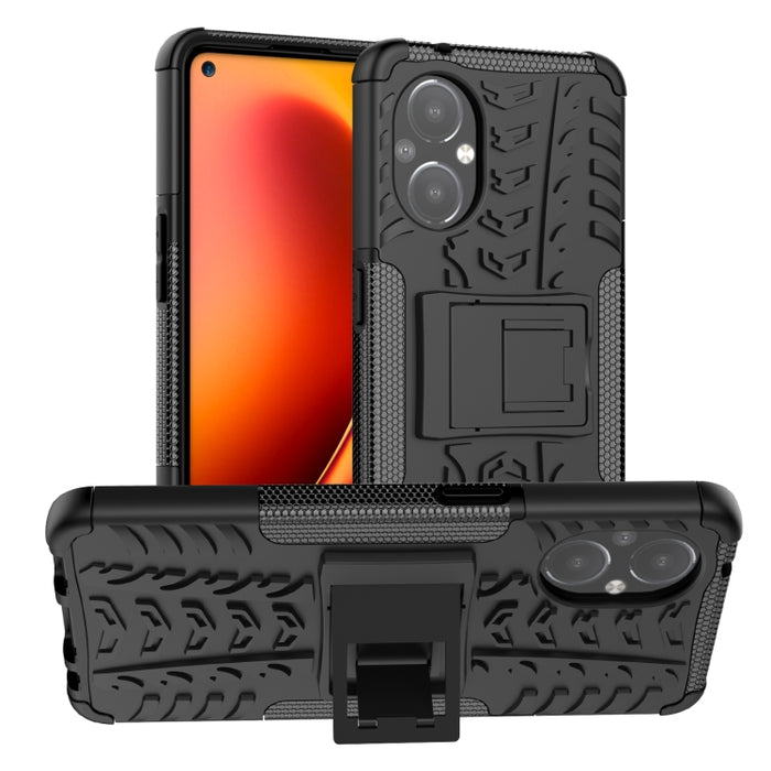 Funda para teléfono TPU+PC a prueba de golpes con textura de neumático con soporte, For OnePlus Nord N20 5G, For Samsung Galaxy A73 5G, For Samsung Galaxy A23, For Xiaomi Redmi Note 11S 4G International Version                                          ...
