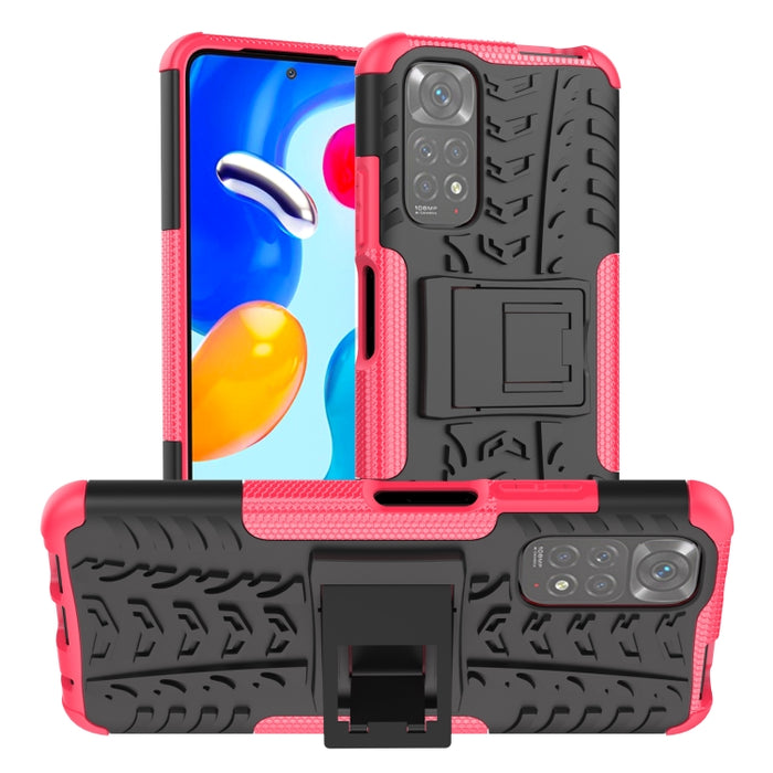 Funda para teléfono TPU+PC a prueba de golpes con textura de neumático con soporte, For OnePlus Nord N20 5G, For Samsung Galaxy A73 5G, For Samsung Galaxy A23, For Xiaomi Redmi Note 11S 4G International Version                                          ...