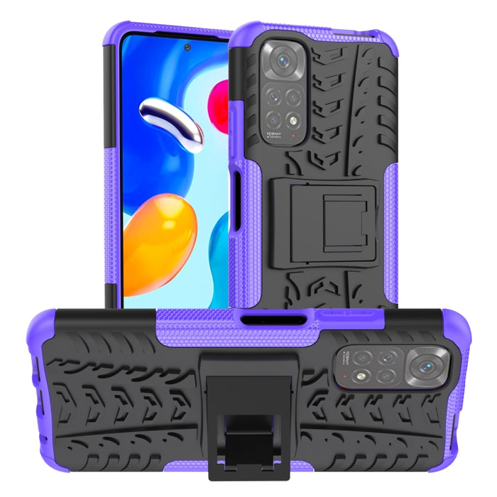 Funda para teléfono TPU+PC a prueba de golpes con textura de neumático con soporte, For OnePlus Nord N20 5G, For Samsung Galaxy A73 5G, For Samsung Galaxy A23, For Xiaomi Redmi Note 11S 4G International Version                                          ...