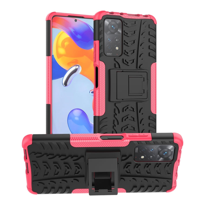 Funda para teléfono TPU+PC a prueba de golpes con textura de neumático con soporte, For OnePlus Nord N20 5G, For Samsung Galaxy A73 5G, For Samsung Galaxy A23, For Xiaomi Redmi Note 11S 4G International Version                                          ...