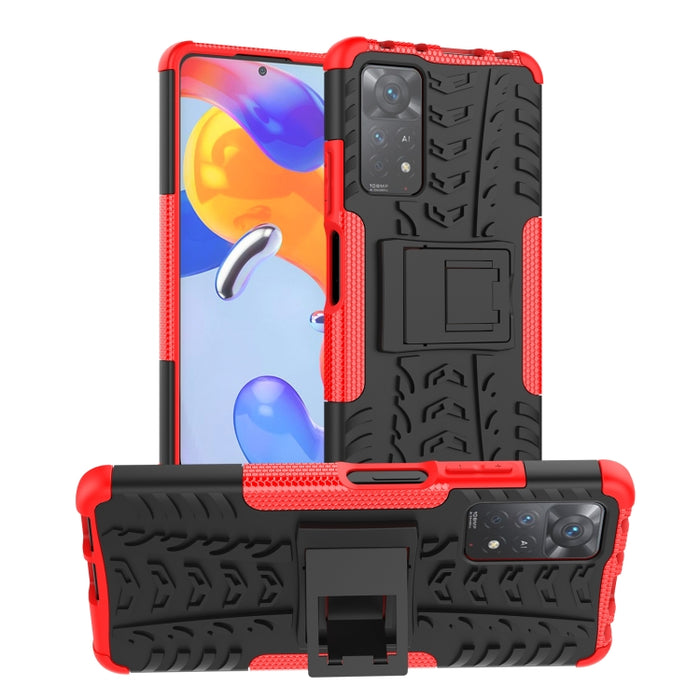Funda para teléfono TPU+PC a prueba de golpes con textura de neumático con soporte, For OnePlus Nord N20 5G, For Samsung Galaxy A73 5G, For Samsung Galaxy A23, For Xiaomi Redmi Note 11S 4G International Version                                          ...