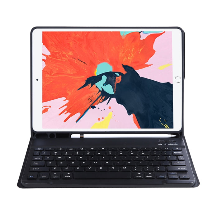 C-098B Candy Color Skin Feel Texture Teclado Bluetooth Estuche de cuero con portalápices