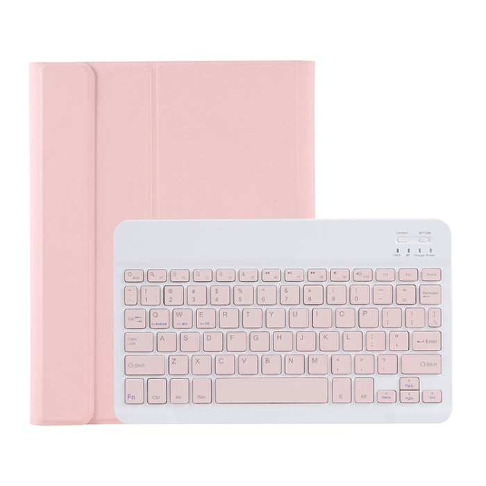 C-098B Candy Color Skin Feel Texture Teclado Bluetooth Estuche de cuero con portalápices