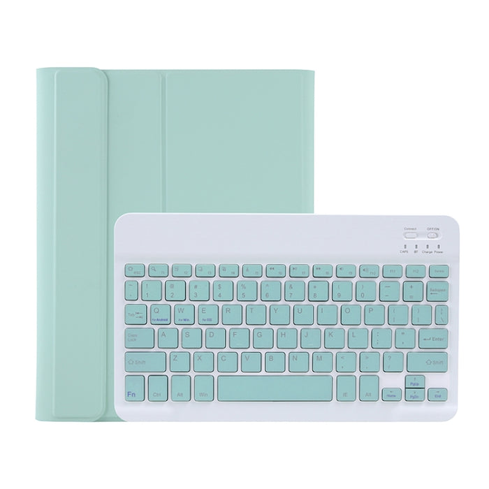 C-098B Candy Color Skin Feel Texture Teclado Bluetooth Estuche de cuero con portalápices