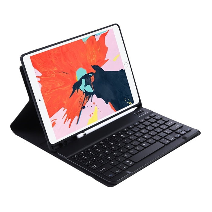 T098B Candy Color Skin Feel Texture Teclado Bluetooth Funda de cuero con portalápices